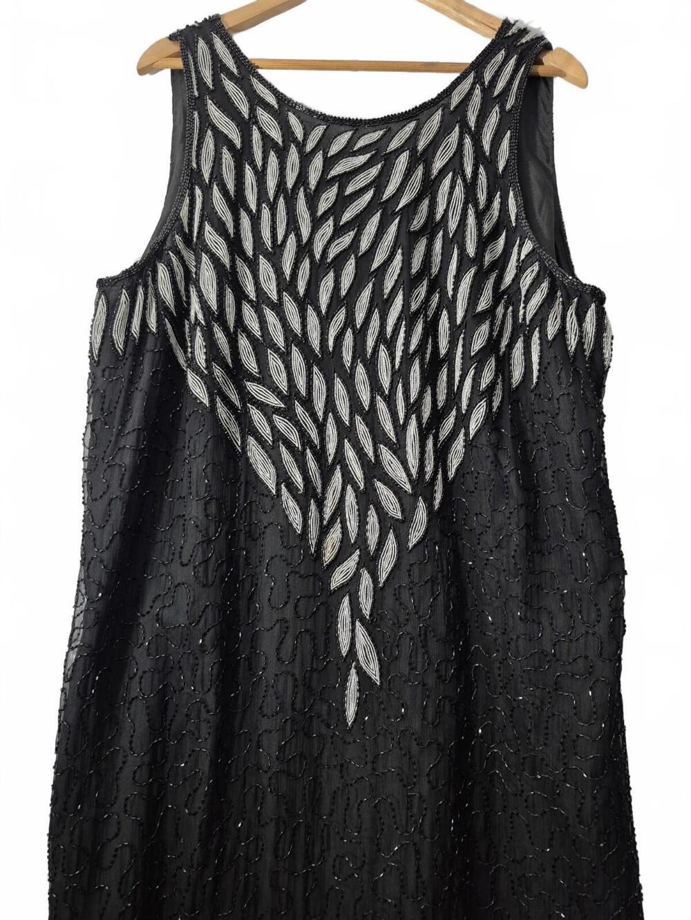 Laurence Kazar Vintage Ladies Black 100% Silk Straight Fit Maxi Dress Sleeveless